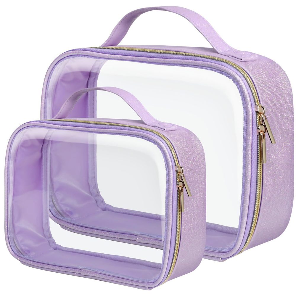 Tsa Approved Toiletry Bag - Glitter Textured Clear Travel Bag, Personalized🫲